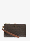 MICHAEL KORS Jet Set Travel Signature Logo Smartphone Wallet - Brown