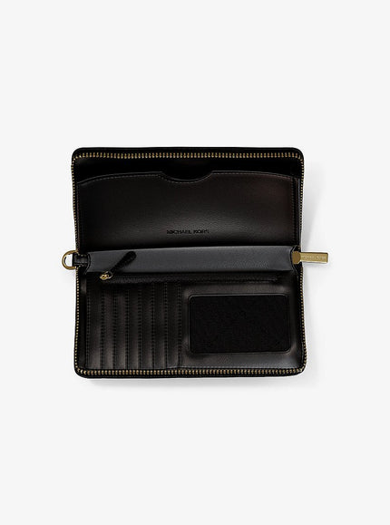 MICHAEL KORS Jet Set Large Signature Logo Smartphone Wallet - Black