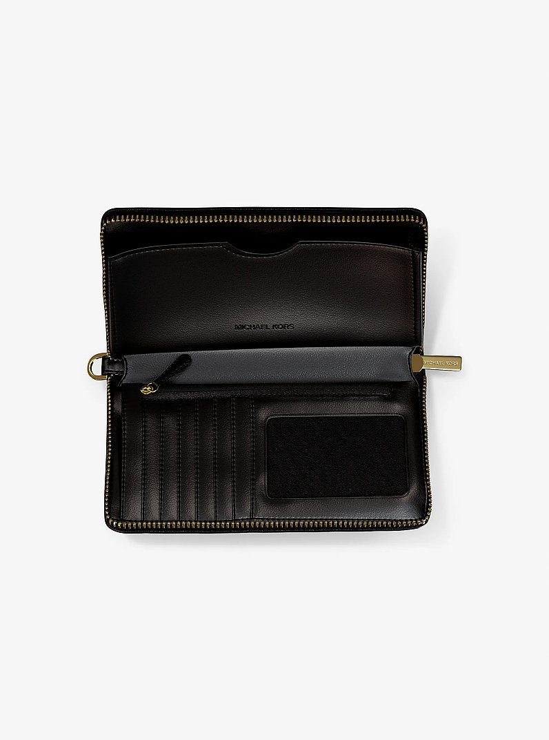 MICHAEL KORS Jet Set Large Signature Logo Smartphone Wallet - Black