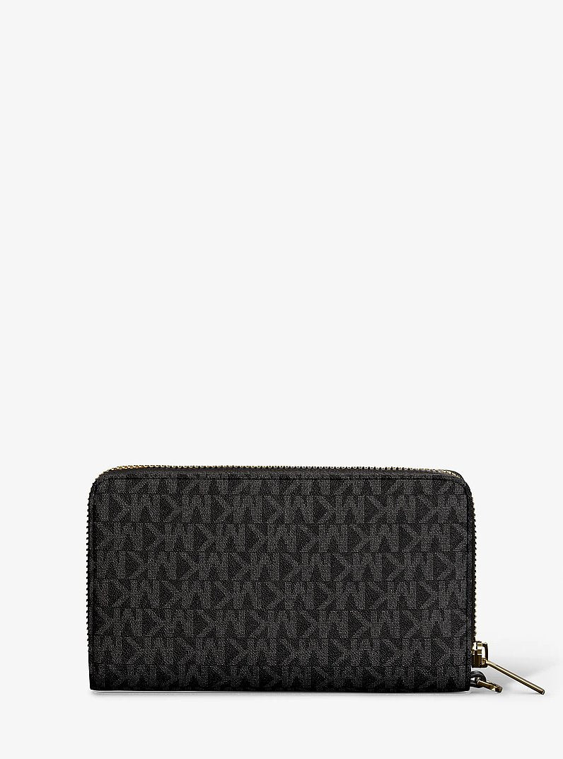 MICHAEL KORS Jet Set Large Signature Logo Smartphone Wallet - Black