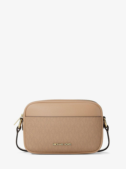 MICHAEL KORS Jet Set Small Signature Logo Camera Crossbody Bag - Camel