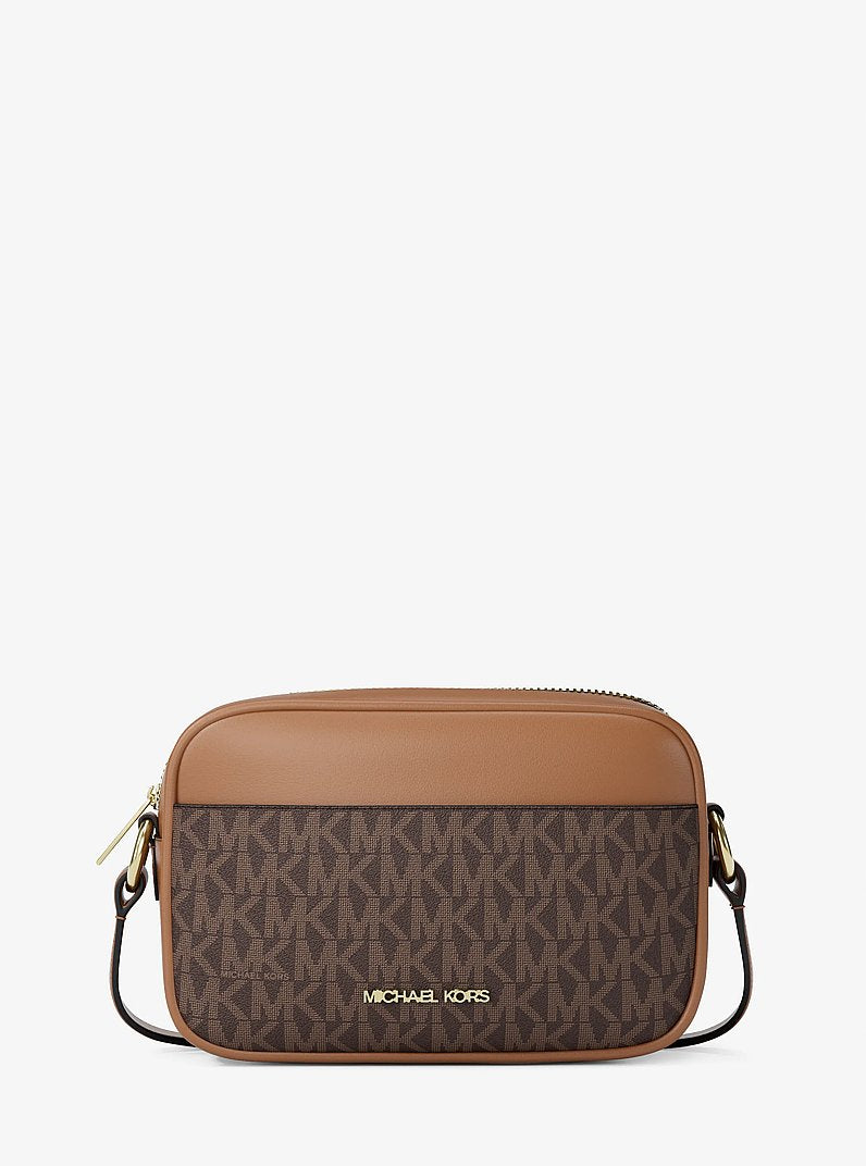 MICHAEL KORS Jet Set Small Signature Logo Camera Crossbody Bag BROWN 1
