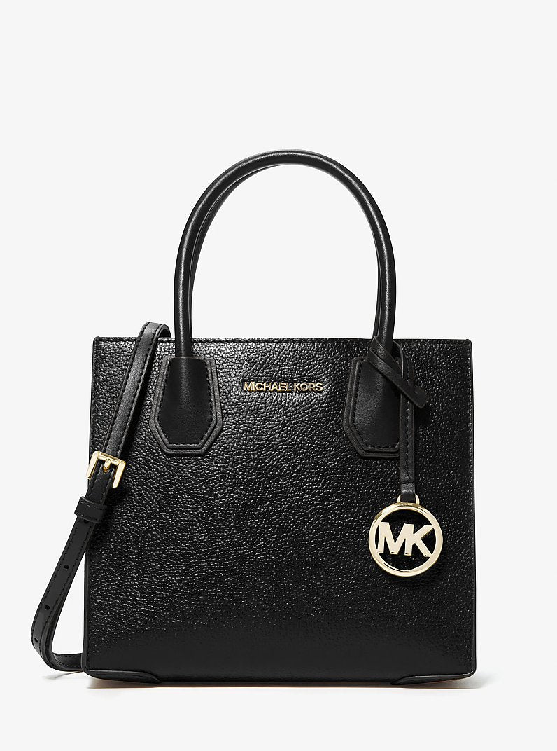 MICHAEL KORS  Mercer Medium Pebbled Leather Crossbody Bag - Black