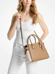 [At India] MICHAEL KORS Mercer Medium Color-Block Belted Satchel CAMEL MLT