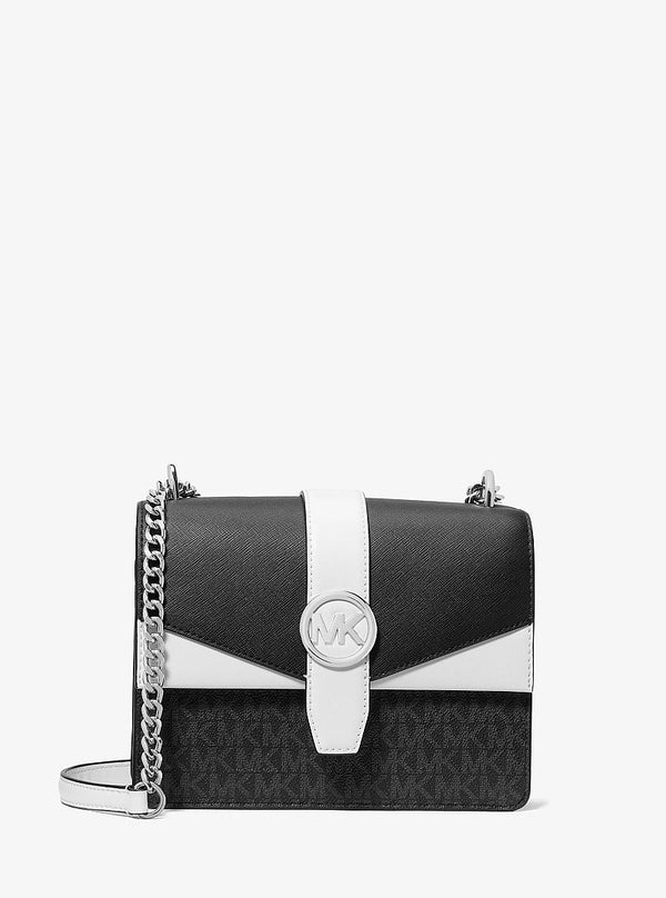 MICHAEL KORS  Greenwich Small Color-Block Signature Logo Crossbody Bag - Black Combo