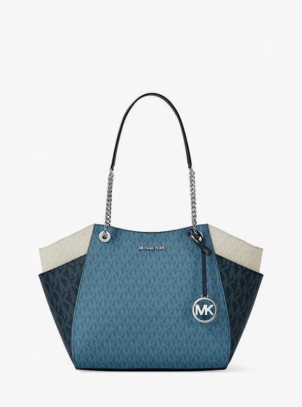 MICHAEL KORS Jet Set Large Color-Block Signature Logo Shoulder Bag - Denim Multi