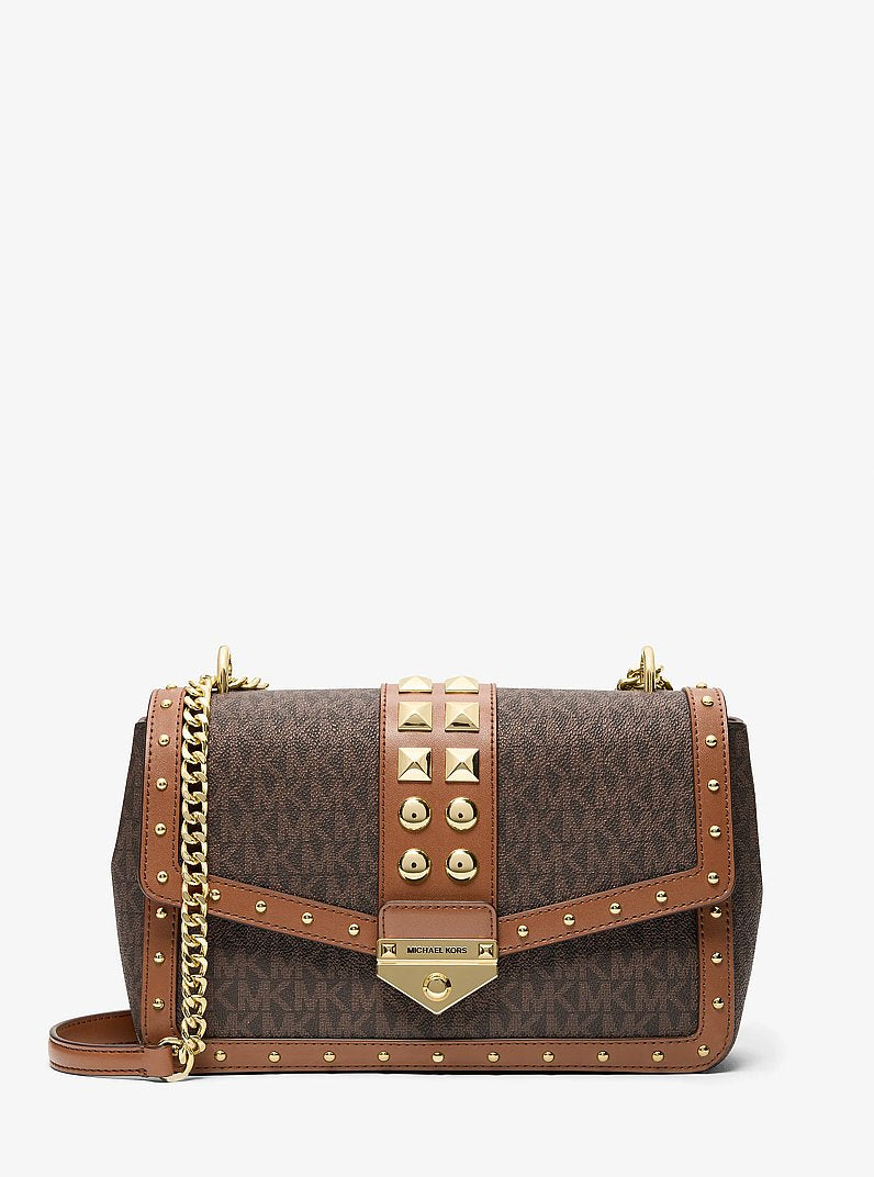 MICHAEL KORS Soho Large Studded Signature Logo Shoulder Bag