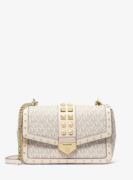 MICHAEL KORS Soho Large Studded Signature Logo Shoulder Bag - Lt CRM Multi