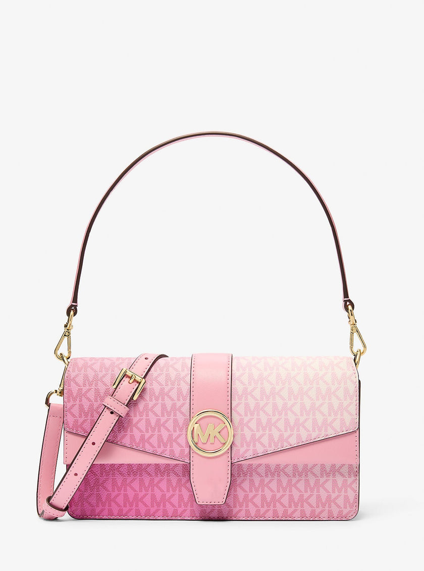 [At India] MICHAEL KORS Greenwich Medium Signature Logo Shoulder Bag - Carnation