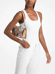 MICHAEL KORS Greenwich Medium Printed Signature Logo Convertible Shoulder Bag  -Camel