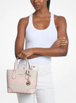 MICHAEL KORS Eva Extra-Small Striped Signature Logo Convertible Tote Bag - Powder Blush