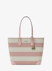 MICHAEL KORS Eva Large Striped Signature Logo Tote Bag
