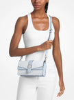 [At India] MICHAEL KORS Greenwich Medium Signature Logo Shoulder Bag - Pale Ocean