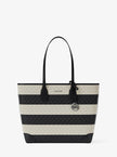 MICHAEL KORS Eva Large Striped Signature Logo Tote Bag