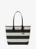 MICHAEL KORS Eva Large Striped Signature Logo Tote Bag