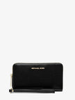 MICHAEL KORS Large Pebbled Leather Smartphone Wristlet - Black