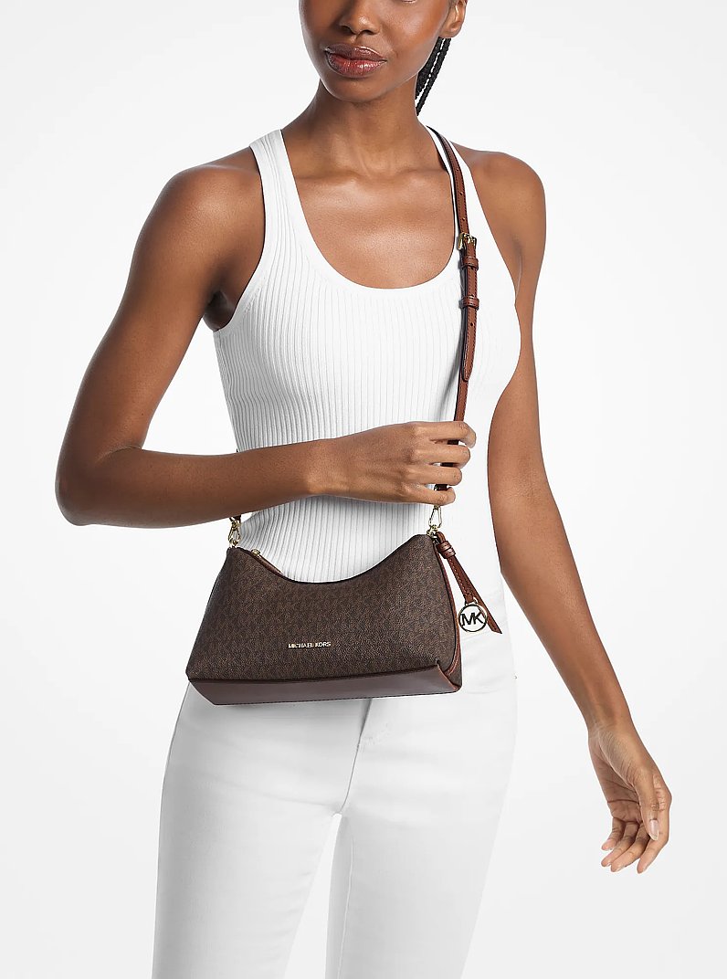 MICHAEL KORS Sammy Small Signature Logo Convertible Crossbody Bag - Brown