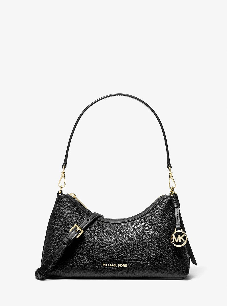 MICHAEL KORS Sammy Small Pebbled Leather Convertible Crossbody Bag - Black