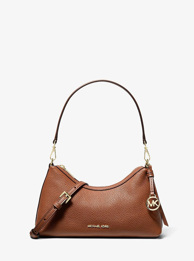 MICHAEL KORS Sammy Small Pebbled Leather Convertible Crossbody Bag - Luggage