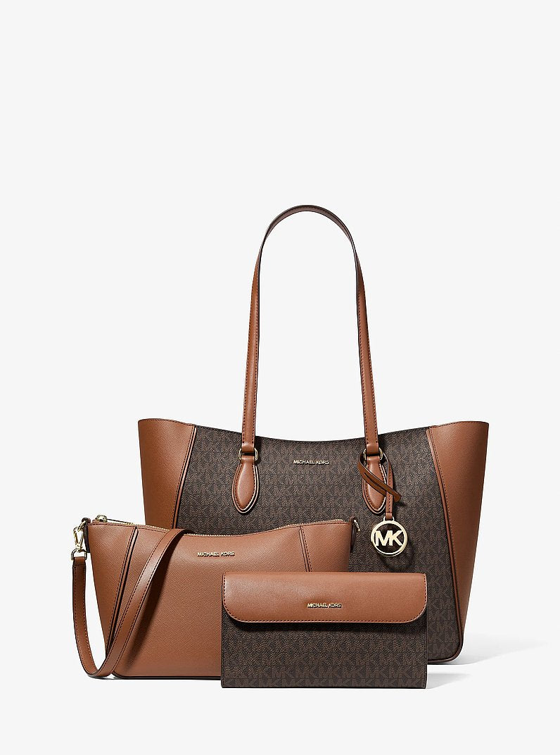 MICHAEL KORS Jet Set Travel Large Signature Logo 3-in-1 Tote Bag