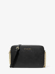 MICHAEL KORS Jet Set Large Saffiano Leather Crossbody Bag - Gold Black