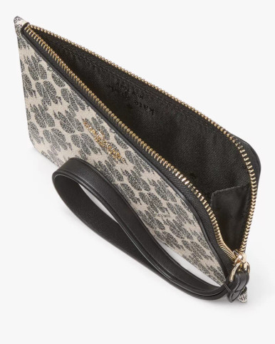 [AT DELHI] Kate Spade Lucy Spade Flower Small L-Zip Wristlet - Black Multi image 1