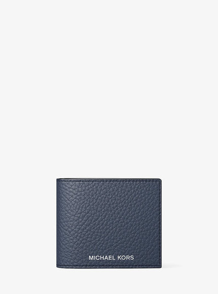 [At India] MICHAEL KORS Cooper Pebbled Leather Billfold Wallet - Navy