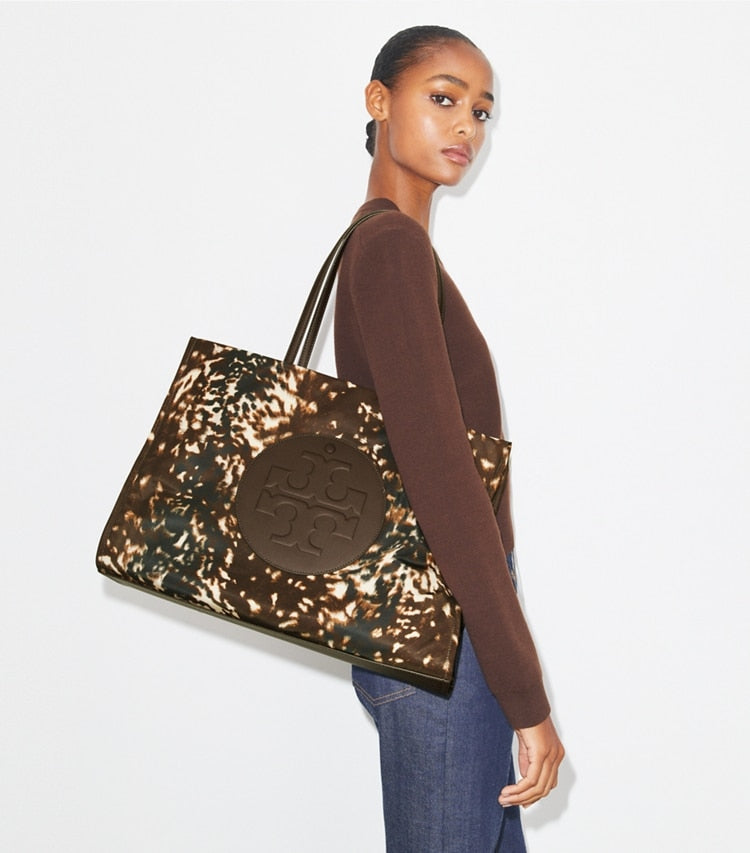 TORY BURCH Ella Printed Tote - Fall Fawn image 1