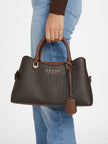 Guess Kiran Logo Satchel - Brown image 1