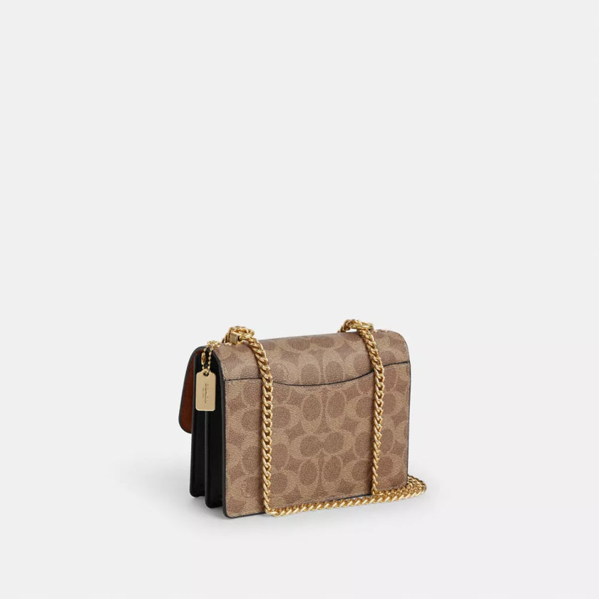 COACH Mini Klare Crossbody Bag In Signature Canvas - Gold/Tan/Black image 2