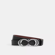 Coach Signature Buckle Belt, 25 Mm - Silver/Black Wine image 0