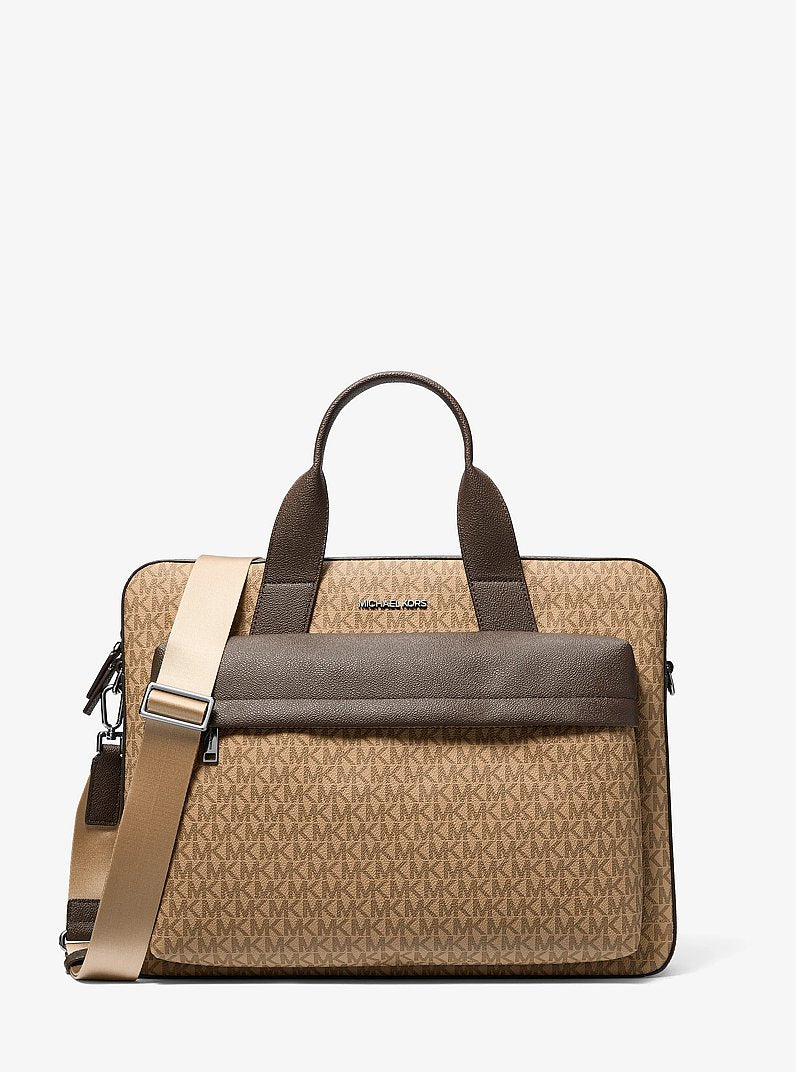 [At India] MICHAEL KORS  Pacey Medium Signature Logo Pocket Briefcase
