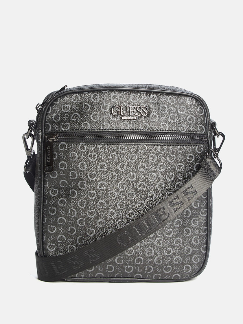 Guess Gio Logo Top-Zip Crossbody - Gray image 0
