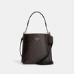 COACH Mollie Bucket Bag 22 In Signature Canvas - Gold/Brown Black image