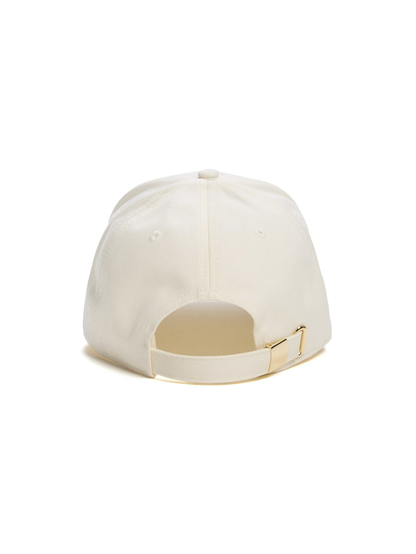 Guess Faux-Leather Logo Patch Baseball Hat - White image 3