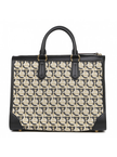 SALVATORE FERRAGAMO Black Contrasting Gancini Print Fabric & Leather Bag image 2