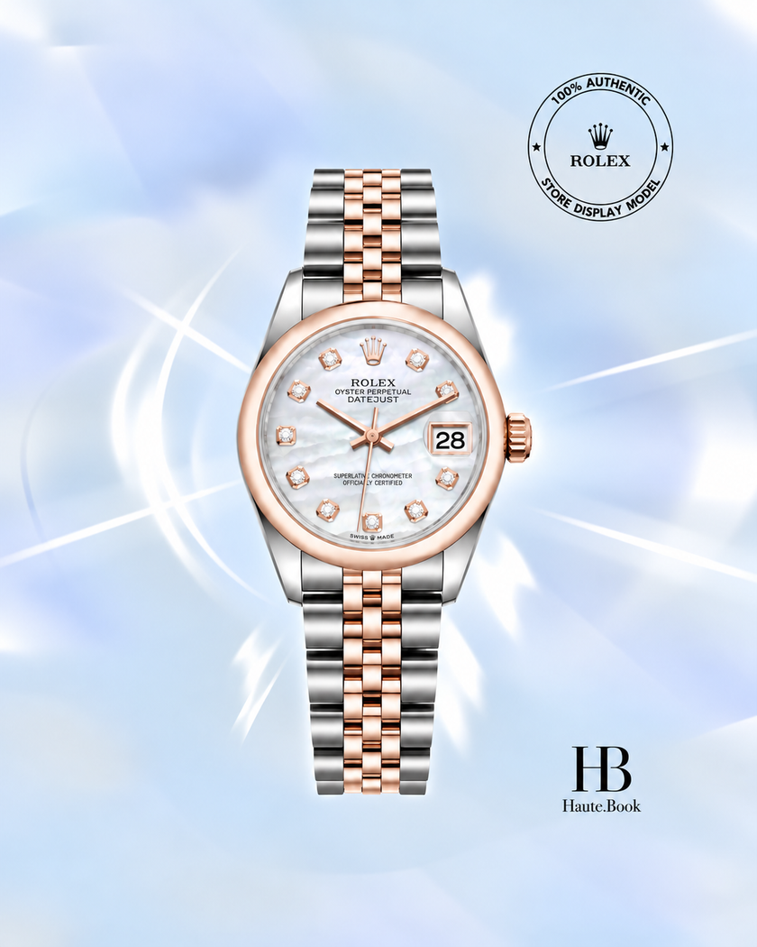 [Store Display] Rolex Datejust Mother of Pearl Diamond Dial Steel and Everose Gold Jubilee 31 mm