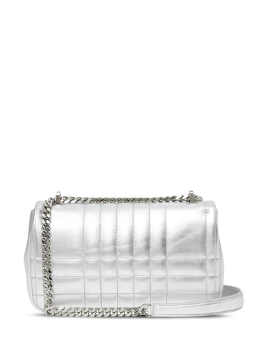 BURBERRY Small Quilted Lola Bag In Metallic Leather image 2