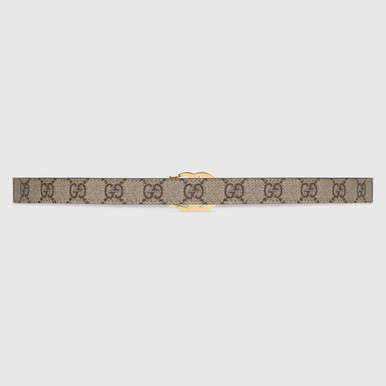 GUCCI  Gg Marmont Reversible Thin Belt - Beige image 3