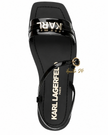 KARL LAGERFELD MIRAM PATENT LOGO ANKLE STRAP SANDAL