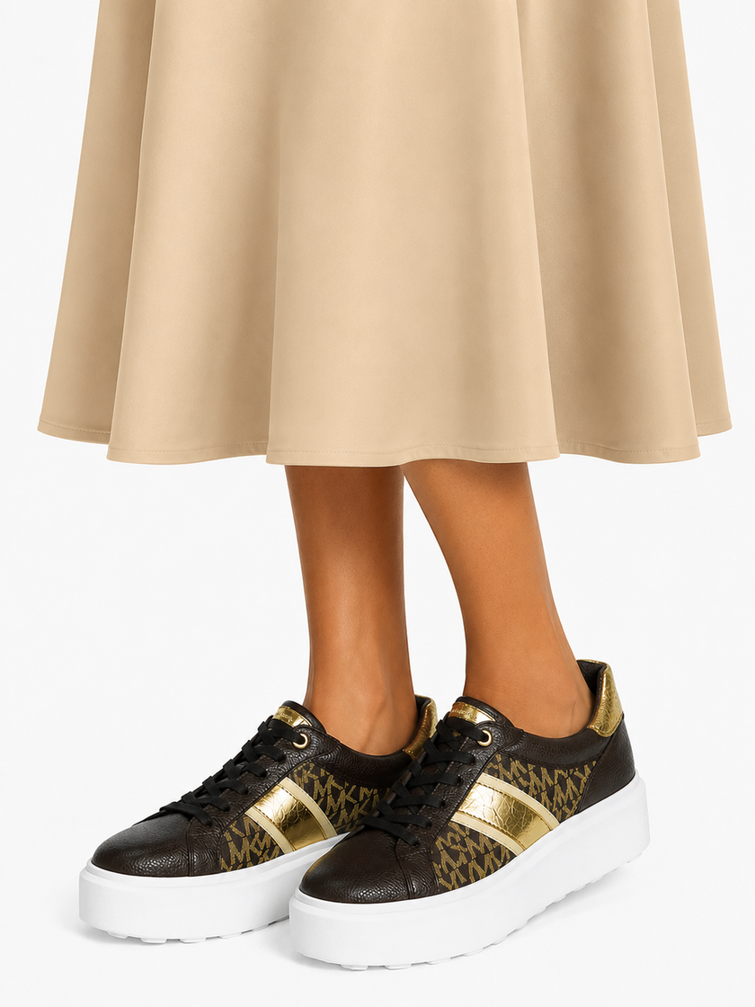 MICHAEL KORS Romey Signature Logo Stripe Platform Sneaker