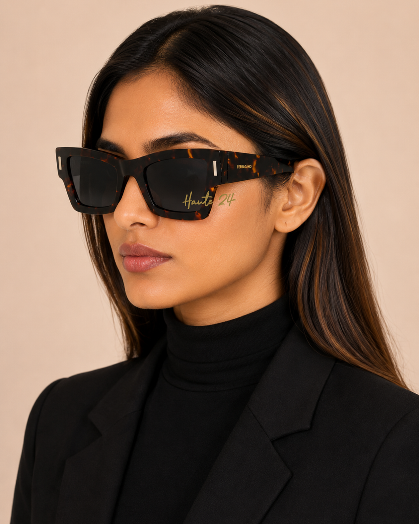 FERRAGAMO Blue Cat Eye Ladies Sunglasses