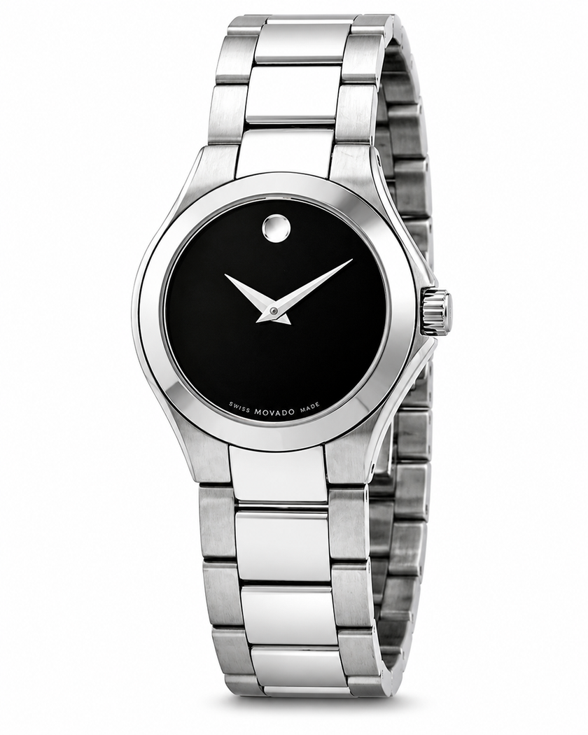 Movado Defio Quartz Black Dial Ladies Watch