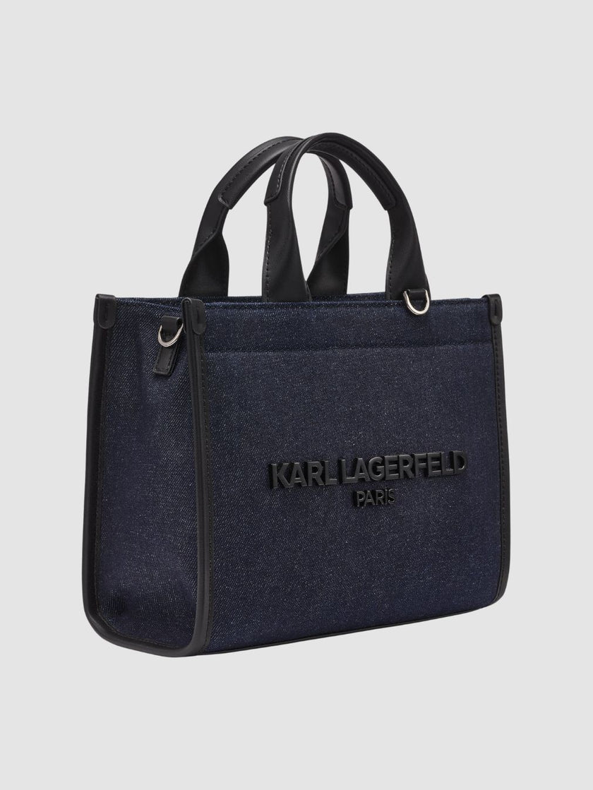 KARL LAGERFELD Kristina Small Tote With Top Zipper - Denim Blue image 1