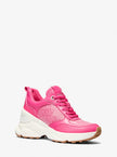 [AT DELHI] Michael Kors Katrina Sequined Mixed-Media Trainer - Dragonfruit image 0