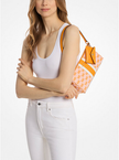 MICHAEL KORS Vincent medium jacquard logo clutch with card holder - Orange image 2