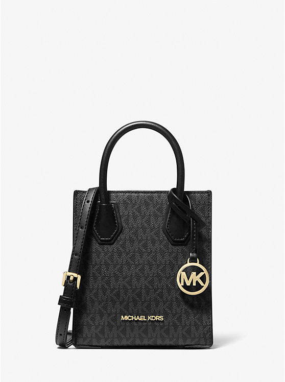 MICHAEL KORS Mercer Extra-Small Logo And Leather Crossbody Bag - Black image 0