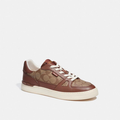 COACH  Clip Court Sneaker - Saddle image 3