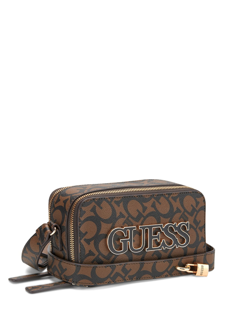 Guess Reinee Mini Double-Zip Crossbody - Brown image 1