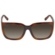 SALVATORE FERRAGAMO  Grey Rectangular Ladies Sunglasses image 1